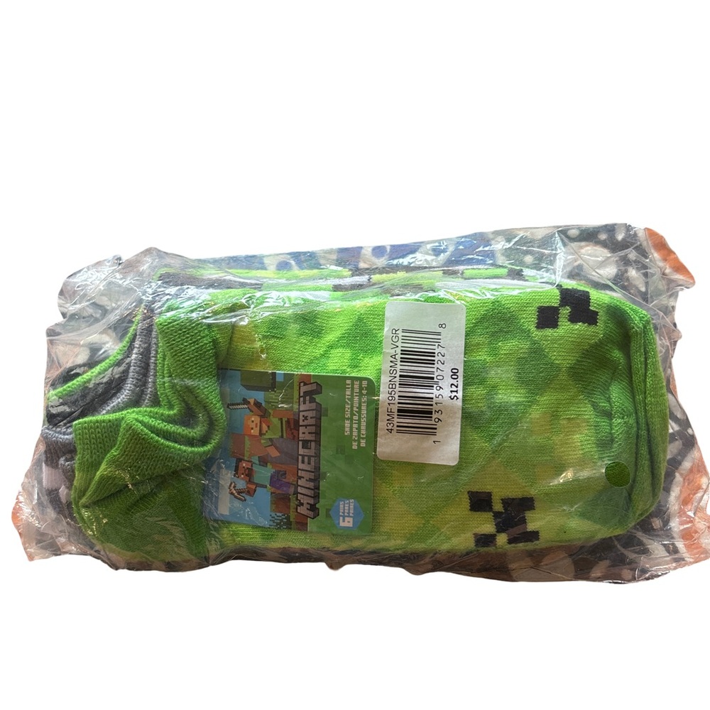 Minecraft No Show Socks Set 6 pairs size 4-10 (3 for $12 item) - Picture 3 of 3